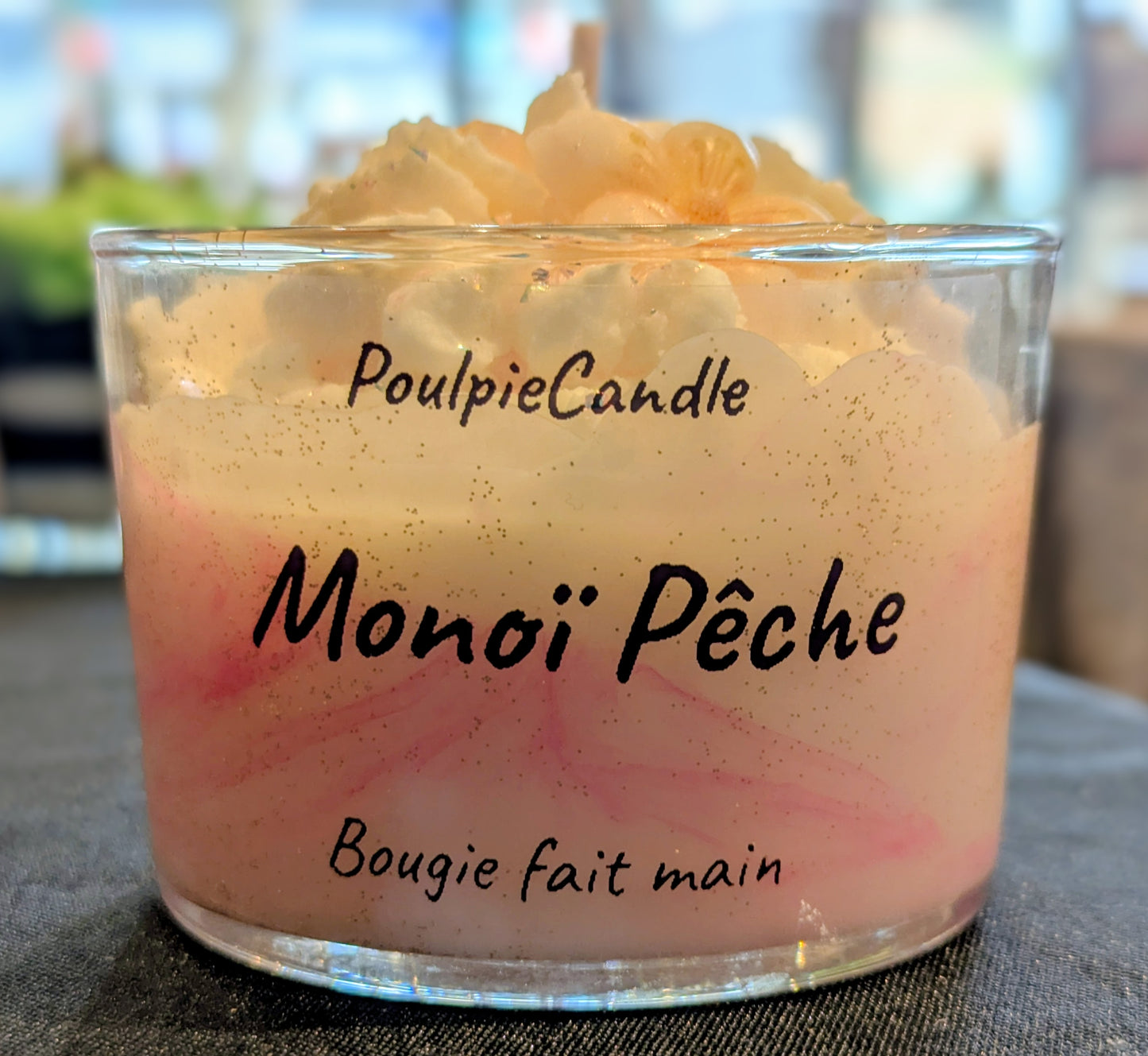 Bougie gourmande Monoi Peche